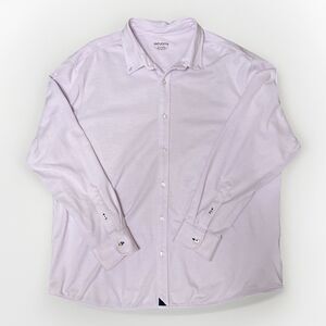 Untuckit Shirt Men’s 2XL Lavender Preppy Long Sleeve Rugby Polo 100% Cotton